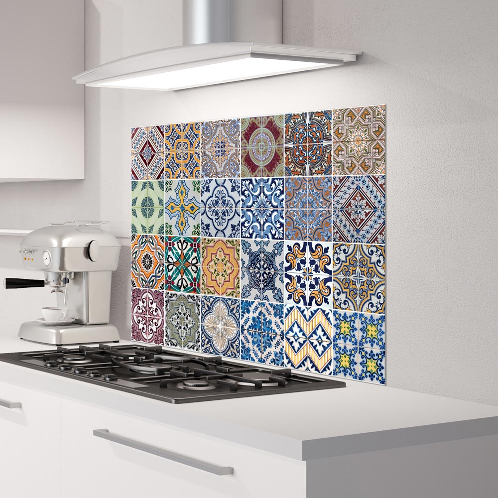 Πλάτη προστασίας τοίχου εστιών κουζίνας Azulejos L φωτογραφία