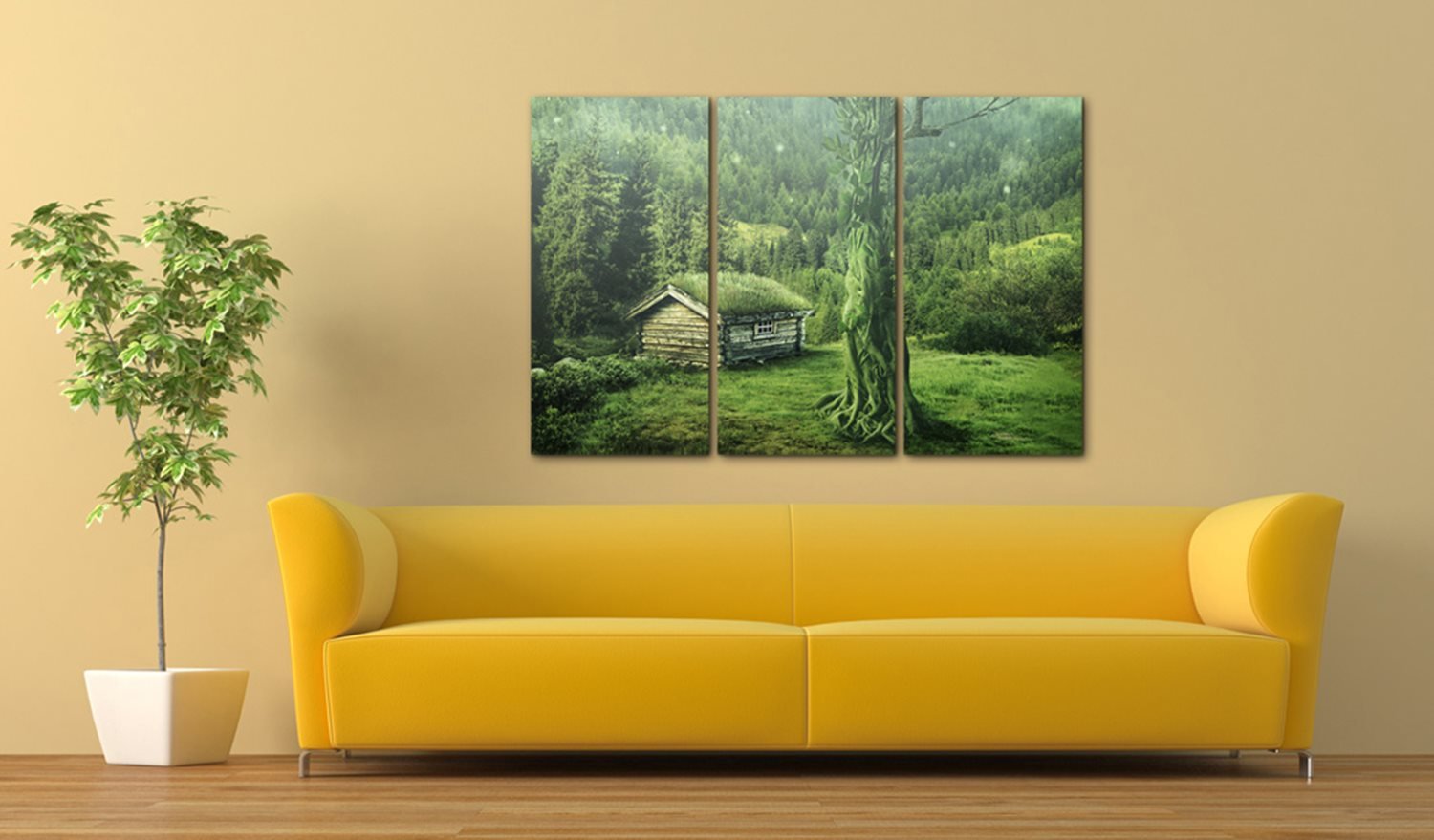 Πίνακας - Forest broadwalk - triptych 120x40 φωτογραφία