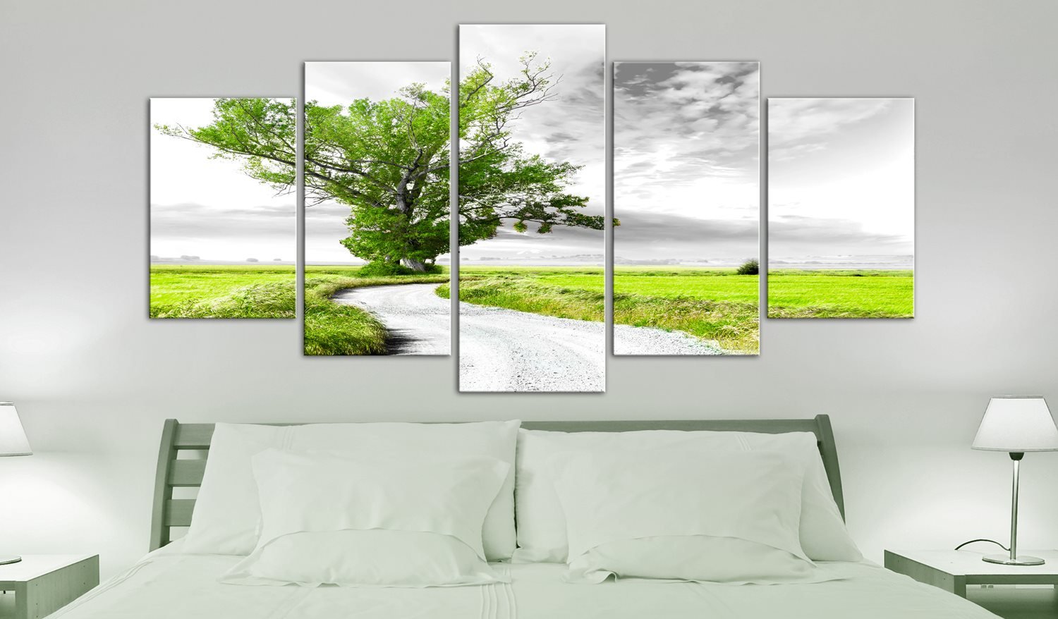 Πίνακας - Lone Tree (5 Parts) Green 225x100 φωτογραφία