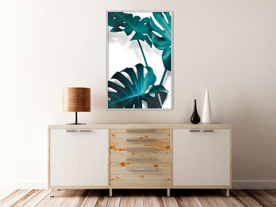 Αφίσα - Turquoise Monstera II - 40x60 - Χρυσό - Χωρίς πασπαρτού φωτογραφία