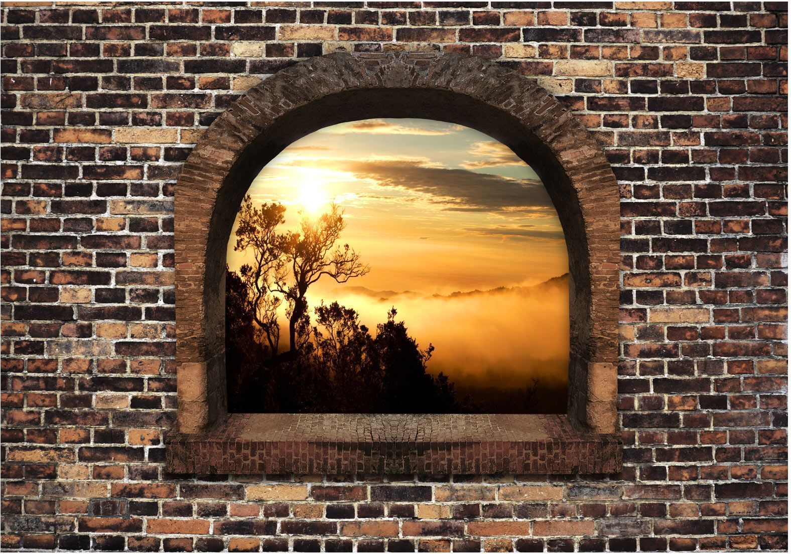 Αυτοκόλλητη φωτοταπετσαρία - Stony Window. Morning Mist φωτογραφία