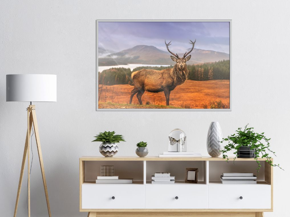 Αφίσα - Majestic Deer - 45x30 - Χρυσό - Με πασπαρτού φωτογραφία
