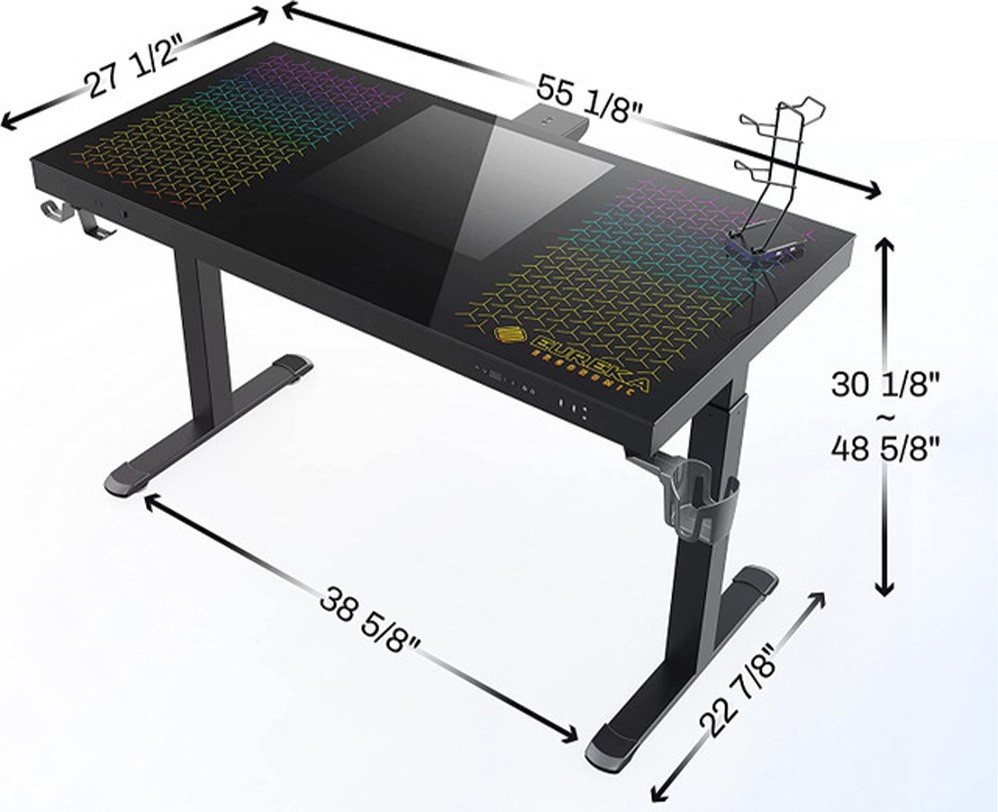 Gaming Γραφείο - Eureka Ergonomic® ERK-GD-I55-B φωτογραφία