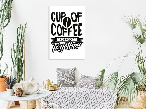 Πίνακας - Cup of Coffee Brings Together (1 Part) Vertical - 40x60 φωτογραφία