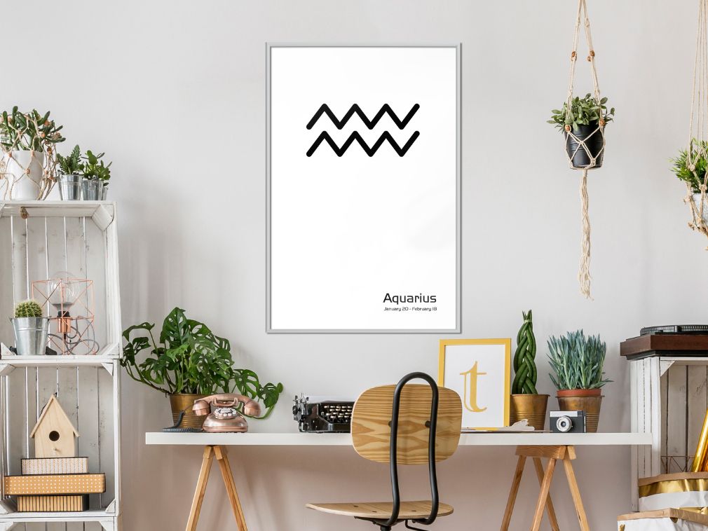 Αφίσα - Zodiac: Aquarius II - 20x30 - Χρυσό - Με πασπαρτού φωτογραφία