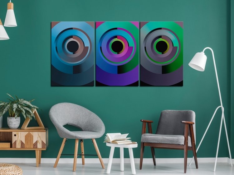 Πίνακας - Gradient Circles (3 Parts) φωτογραφία