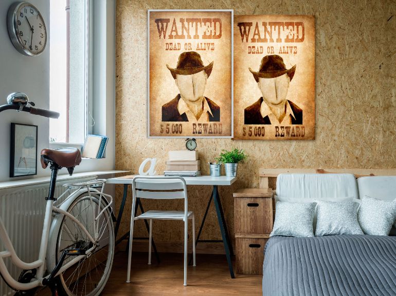 Αφίσα - Long Time Ago in the Wild West - 40x60 - Χρυσό - Με πασπαρτού φωτογραφία